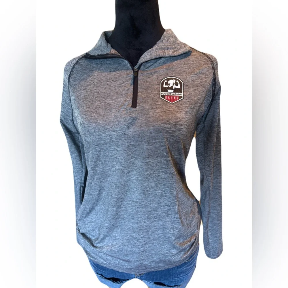 Small Grey Rugged Races 3/4 Zip Sweater - Picture 1 of 4